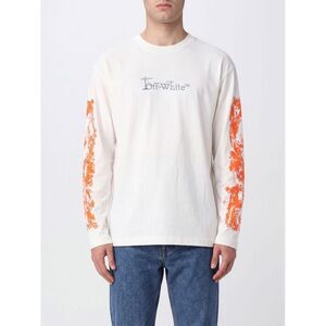 Off-White Men Long-Sleeved Cotton T-Shirt Off-White With Arrow Graphic Print